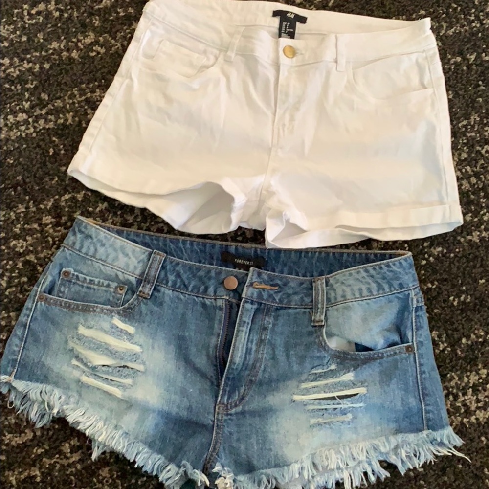 2 jean shorts